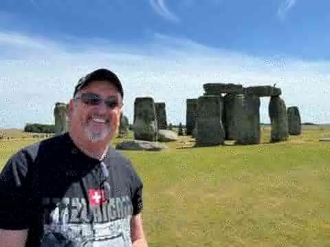 Author Guy Wann at Stonehenge